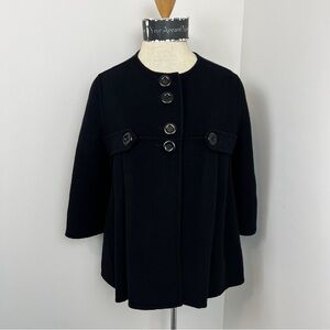 Madeleine Press Black 3/4 Sleeve Wool/Cashmere Short Jacket Blazer
